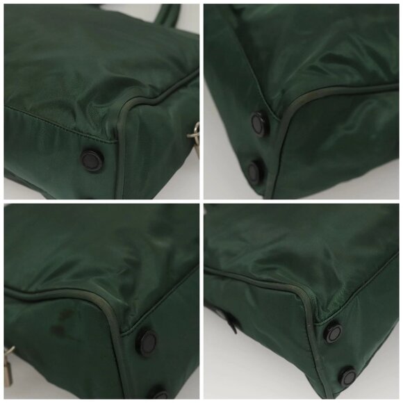 PRADA Hand Bag Nylon Khaki Silver Auth - Picture 16 of 16